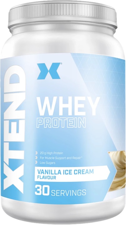 XTEND Whey Protein Powder, 30 Servings, Strawberries and Cream | 20g Protein Per Serving for Post Workout Recovery and Muscle Growth | Muscle Building Supplements